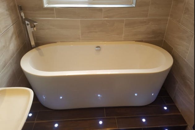 New bath and lighting installed